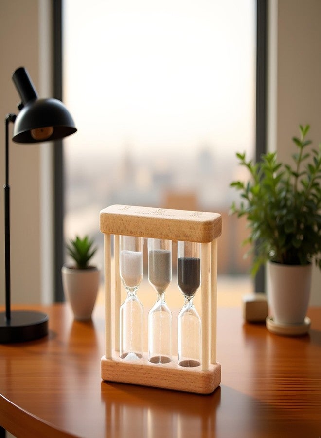 Bwexxt Brown Creative 1/3/5 Minute Wooden Sand Glass Hourglass Timer Clock Home Decor Kitchen Tools Gift for Simple Style for Home, Desk, Office Decorative - Image 5